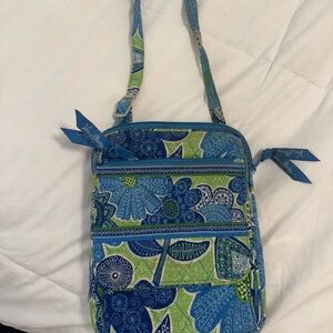 Vera Bradley Blue and Green Floral Crossbody Bag